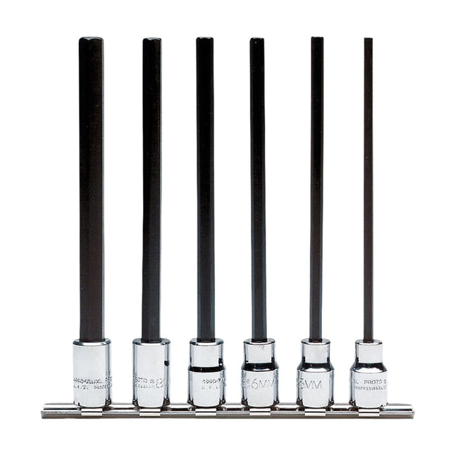 Proto J4990-SMXL 3/8" Drive 6 Piece Metric Extra Long Hex Bit Set