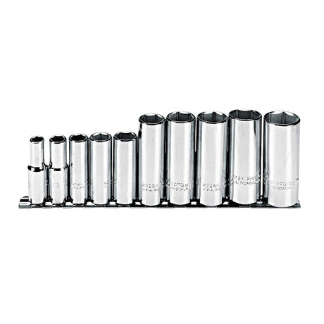 Proto J52111 10-Pieces 3/8" Drive SAE Chrome Socket Set, 6 Point