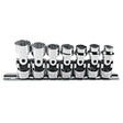 Proto J52200 7-Pieces 3/8" Drive Metric Chrome Socket Set, 12 Point