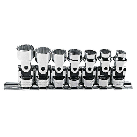 Proto J52200 7-Pieces 3/8" Drive Metric Chrome Socket Set, 12 Point