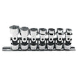 Proto J52200 7-Pieces 3/8" Drive Metric Chrome Socket Set, 12 Point