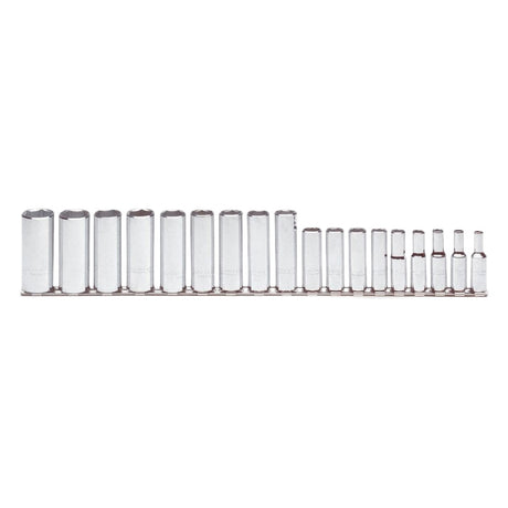 Proto J52203 18-Pieces 3/8" Drive Metric Chrome Socket Set