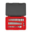 Proto J54325AS 1/2" Drive SAE and Metric 12-Point Aero Socket Set (25 Piece)