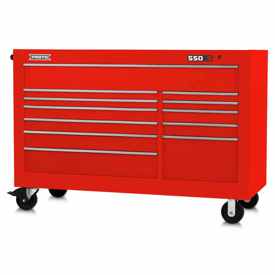 Proto J556646-12RD 66" WorkStation - 12 Drawer, Gloss Red - 2