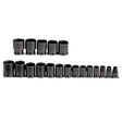 Proto J74106 1/2" DRIVE 19 PIECE IMPACT SOCKET SET - 6 POINT
