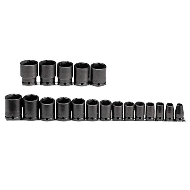 Proto J74106 1/2" DRIVE 19 PIECE IMPACT SOCKET SET - 6 POINT
