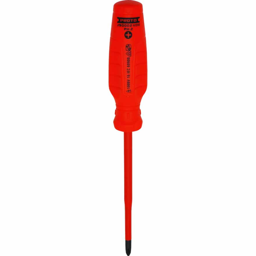 Proto J90002-VDE VDE Insulated Phillips Screwdriver- #2 X 5"