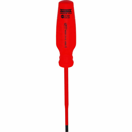 Proto J90005-VDE VDE Insulated Cabinet Screwdriver- 7/32" X 5"