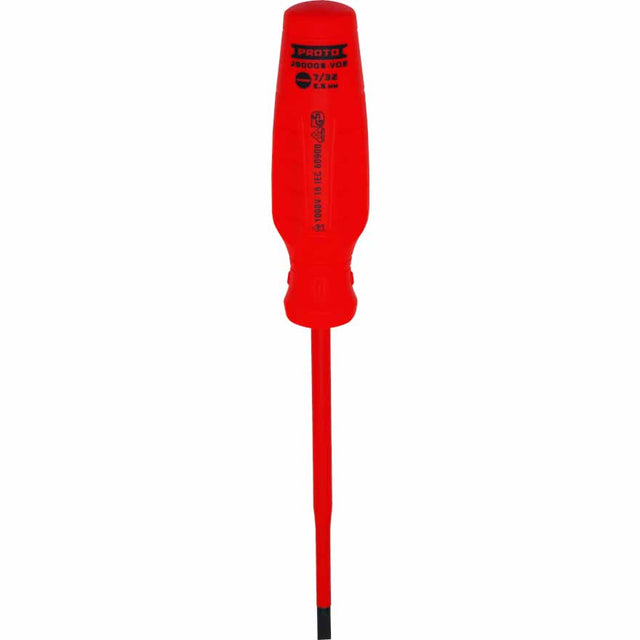 Proto J90005-VDE VDE Insulated Cabinet Screwdriver- 7/32" X 5"