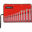 Proto JSCRT-14S 14-Piece Full Polish Combination Non-Reversible Ratcheting Wrench Set - 12 Point