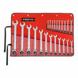 Proto JSCVMT-22S 22-Piece Full Polish Metric Combination Reversible Ratcheting Wrench Set - 12 Point