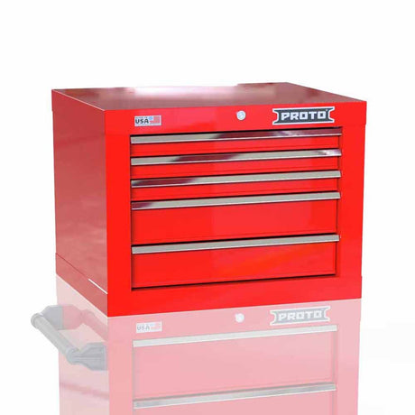 Proto JSTV2720CS05RD 27" 5-Drawer Single Bank Short Top Chest, Red