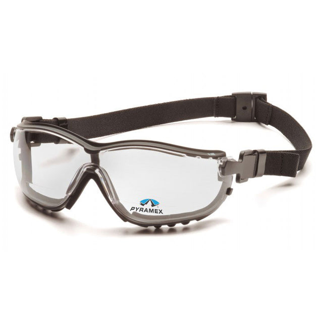 Pyramex GB1810STR15 V2G Clear+1.5 H2X Anti-Fog Reader Lens w/Black Strap/Temples