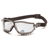 Pyramex GB1810STR25 V2G Clear +2.5 H2X Anti-Fog Reader Lens Safety Goggles with Black Strap/Temples