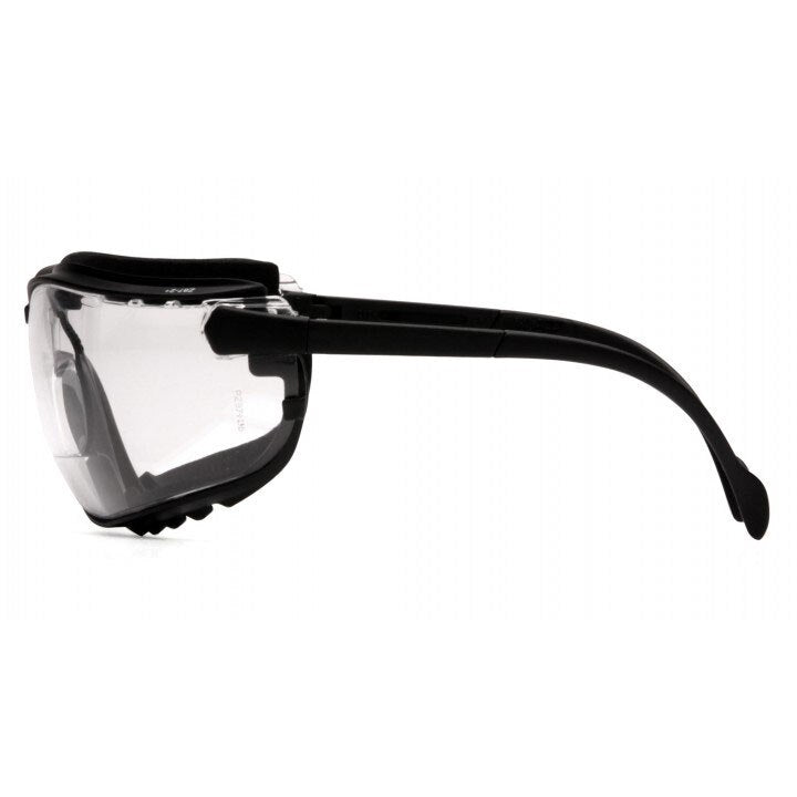 Pyramex GB1810STR25 V2G Clear +2.5 H2X Anti-Fog Reader Lens Safety Goggles with Black Strap/Temples - 4