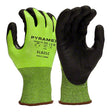 Pyramex GL621CS Micro-Foam Nitrile Dipped A5 Cut 18 Gauge HPPE Gloves Hi-Vis Lime Black Small