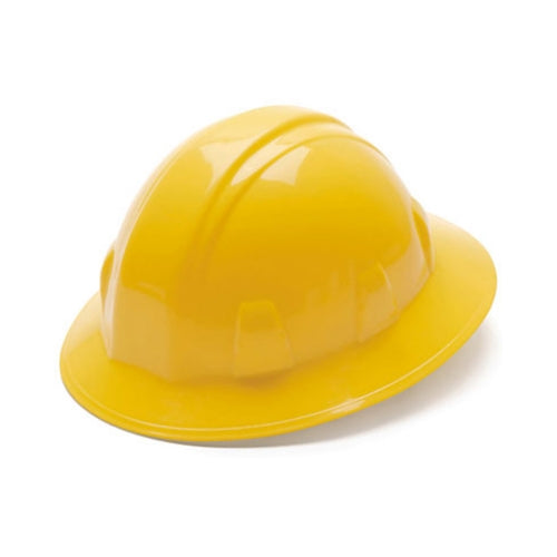 Pyramex HP24130 Full Brim Hard Hat 4 Point Ratchet Suspension - Yellow