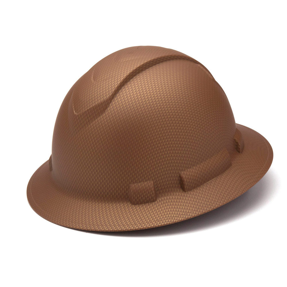 Pyramex HP54118 Ridgeline Copper Brown Full Brim Hard Hat, 4 Pt Ratchet