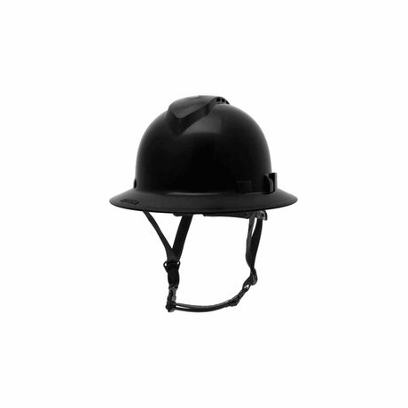 Pyramex HPT256111V Ridgeline T2 Full Brim Hard Hat - Vented - Black - 6pt Ratchet Suspension