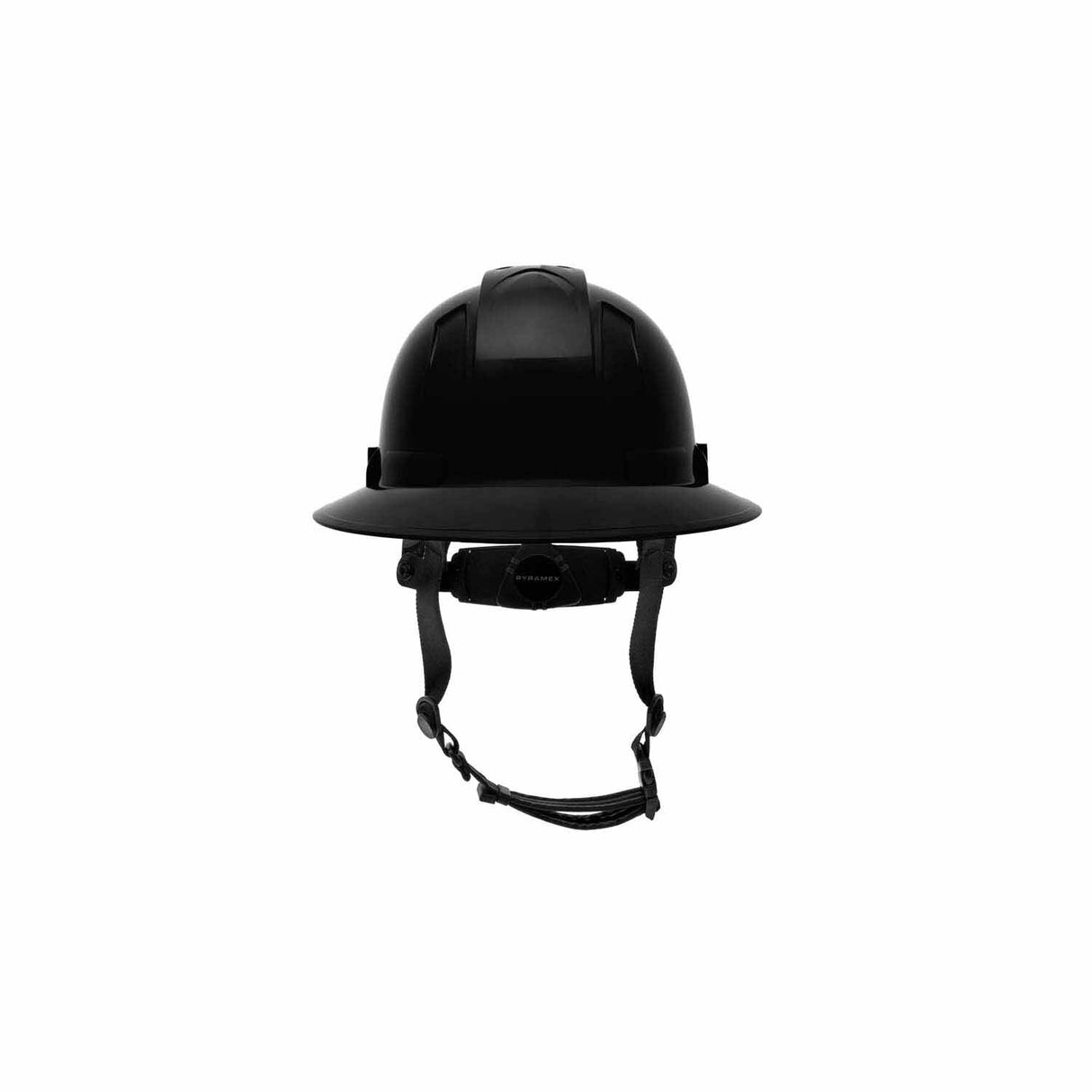 Pyramex HPT256111V Ridgeline T2 Full Brim Hard Hat - Vented - Black - 6pt Ratchet Suspension - 4