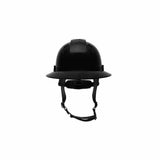 Pyramex HPT256111V Ridgeline T2 Full Brim Hard Hat - Vented - Black - 6pt Ratchet Suspension - 4