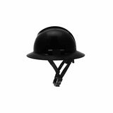Pyramex HPT256111V Ridgeline T2 Full Brim Hard Hat - Vented - Black - 6pt Ratchet Suspension - 6