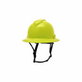 Pyramex HPT256131 Ridgeline T2 Full Brim Hard Hat - Hi-Vis Lime - 6pt Ratchet Suspension