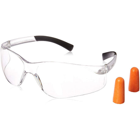 Pyramex PYS2510SNDP Mini Ztek Safety Glasses with Clear Lens and DP1000 Disposable Earplugs, NRR 31dB