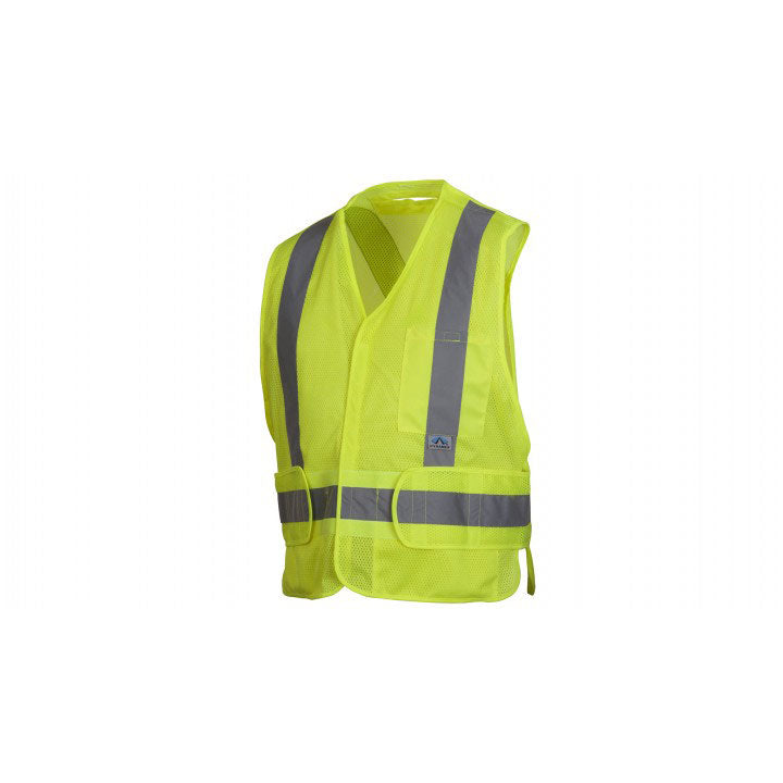 Pyramex RCA2510X2 Hi-Vis Lime Safety Vest With Reflective Tape, 2X Large