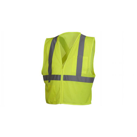 Pyramex RCZ2110L Safety Vest - Hi-Vis Lime Vest With Reflective Tape, Large