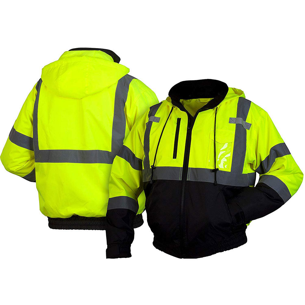 Pyramex RJ3110X2 Winter Wear - Hi-Vis Lime Bomber Jacket - 2X Large - 3