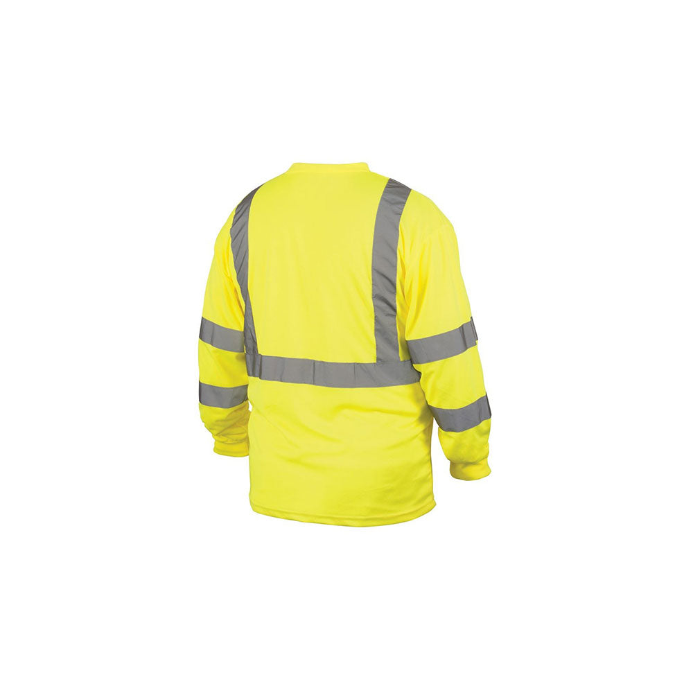 Pyramex RLTS3110BM Hi-Vis Lime/Black Lightweight Long Sleeve T-Shirt - Medium - 2