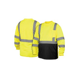 Pyramex RLTS3110BM Hi-Vis Lime/Black Lightweight Long Sleeve T-Shirt - Medium - 3