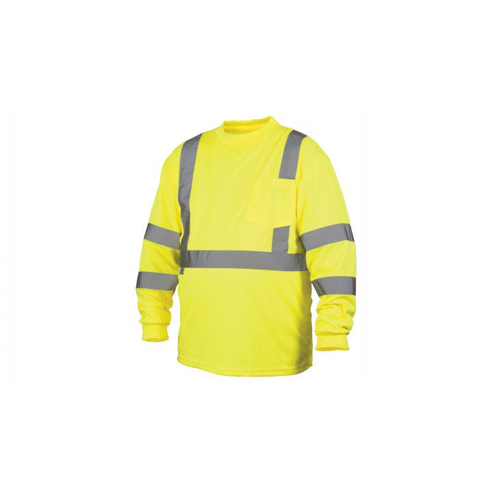 Pyramex RLTS3110L Hi-Vis Lime Long Sleeve T-Shirt - Large