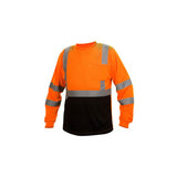 Pyramex RLTS3120BM Hi-Vis Orange/Black Lightweight Long Sleeve T-Shirt - Medium