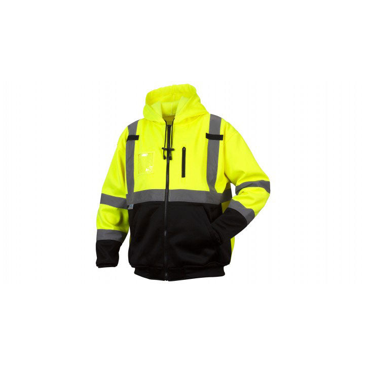 Pyramex RSZH3310L Class 3 Premium Zipper Sweatshirt In Lime - Large