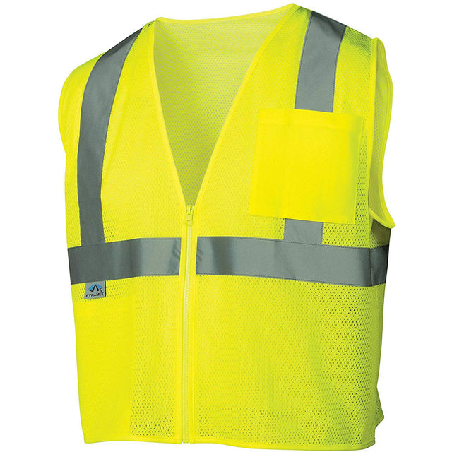 Pyramex RVZ2110SEX5 Safety Vest - Hi-Vis Lime - Self-Extinguishing - 5X Large