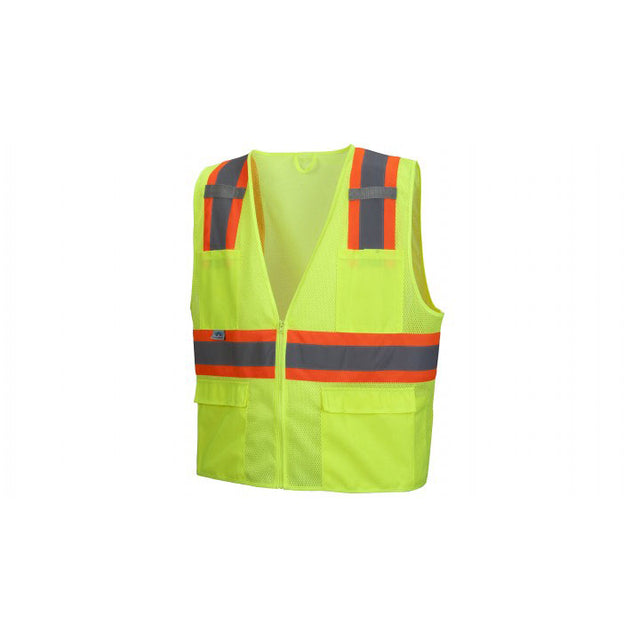 Pyramex RVZ2310L Safety Vest - Hi-viz lime - All mesh - Size Large