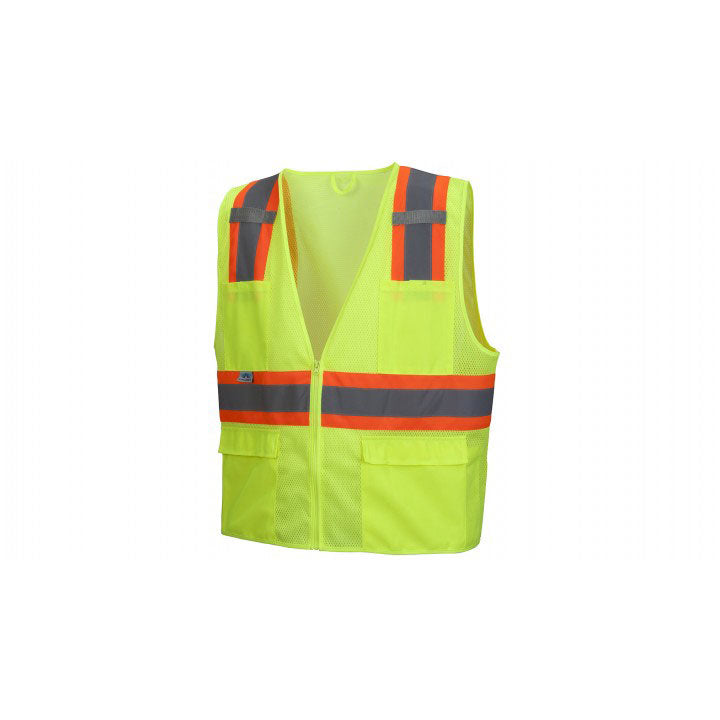 Pyramex RVZ2310S Safety Vest - Hi-viz lime - All mesh - Size Small