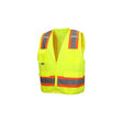 Pyramex RVZ2410SEL Safety Vest - Hi-Vis Lime - Self-Extinguishing - Size Large