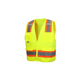 Pyramex RVZ2410SEM Safety Vest - Hi-Vis Lime - Self-Extinguishing - Size Medium