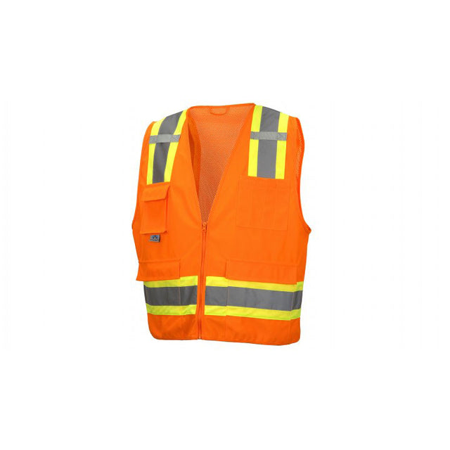 Pyramex RVZ2420SEL Safety Vest - Hi-Vis Orange - Self-Extinguishing - Large