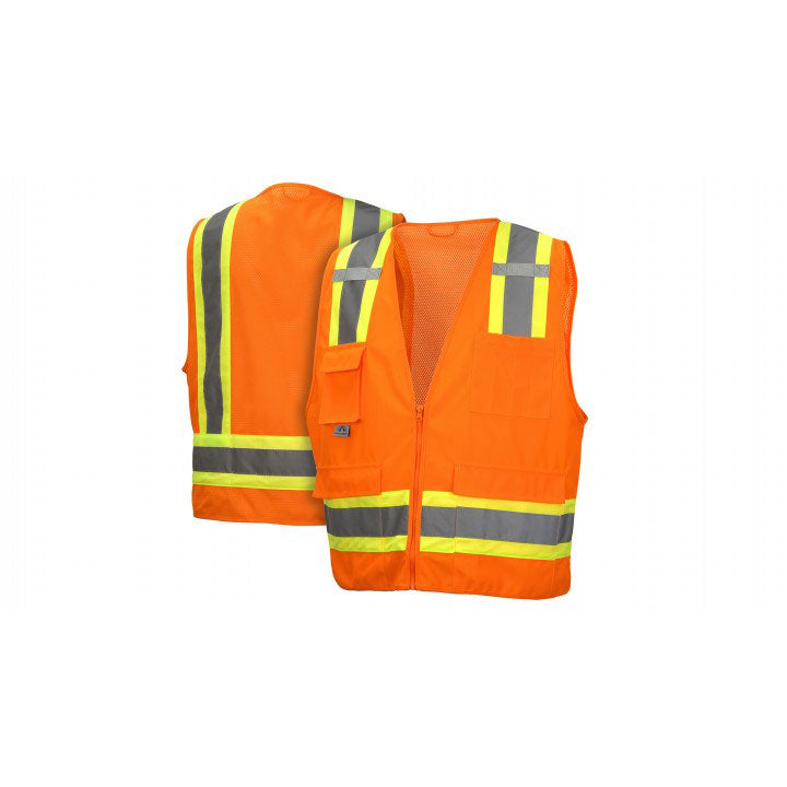 Pyramex RVZ2420SEL Safety Vest - Hi-Vis Orange - Self-Extinguishing - Large - 3