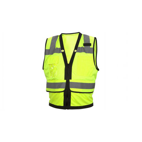 Pyramex RVZ2810X5 Safety Vest - Hi-Vis Lime with Black Trim - Size 5X Large