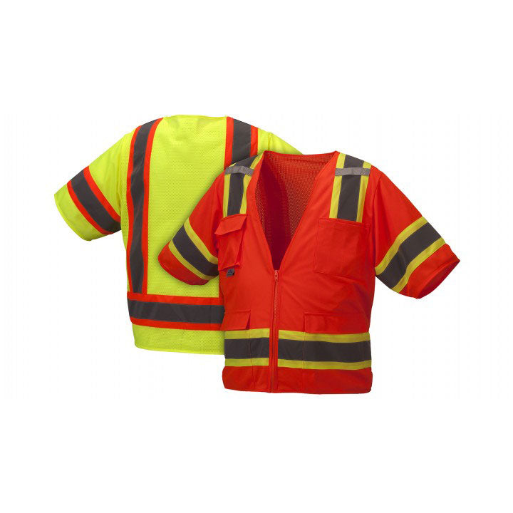 Pyramex RVZ3410L Safety Vest - Hi-Vis Lime - Size Large - 4