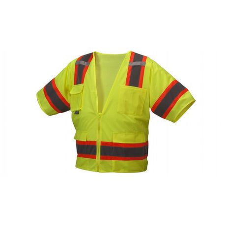 Pyramex RVZ3410X4 Safety Vest - Hi-Vis Lime - Size 4X Large