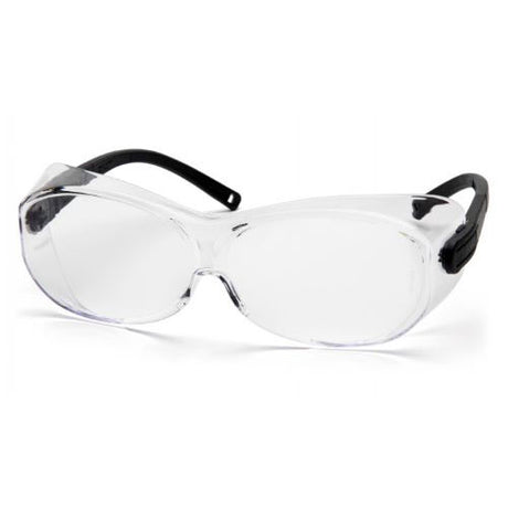 Pyramex S7510STJ OTS XL Clear H2X Anti-Fog Lens with Black Temples