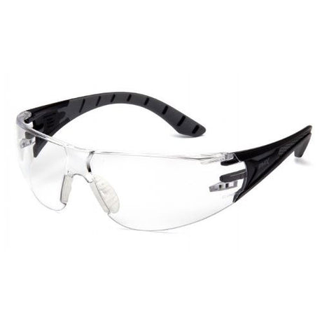 Pyramex SBG9610ST Endeavor Plus Clear H2X Anti-Fog Lens Safety Glasses with Black and Gray Temples