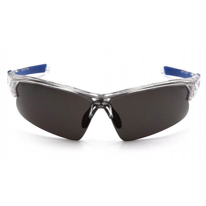 Pyramex VGSC1620T Venture Gear - Gray Lens Safety Glasses with Clear/Blue Frame - 2