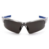 Pyramex VGSC1620T Venture Gear - Gray Lens Safety Glasses with Clear/Blue Frame - 2